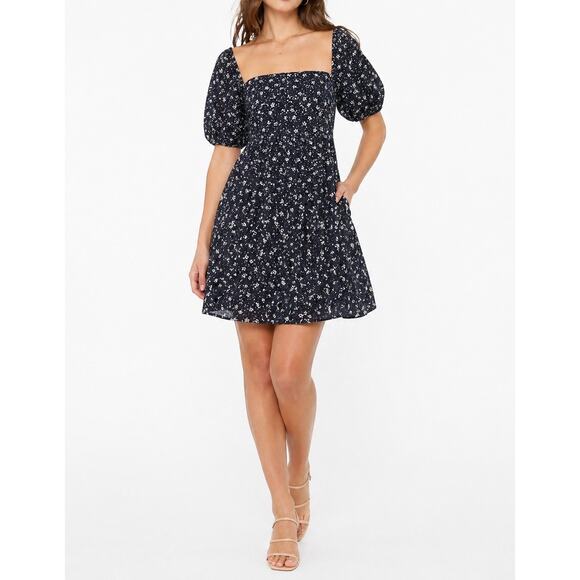 Maeve by Anthropologie Dresses & Skirts - Anthropologie Maeve Lillianne Floral Eyelet Mini Dress Navy Blue Size 6